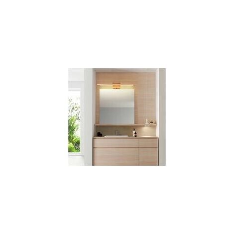 Lampe de miroir de salle de bain en bois avec interrupteur Applique murale d'intérieur moderne à LED IP44 Lampe de coiffeuse étanche, 60cm, 3000K
