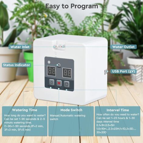 Système D'Irrigation Automatique 10 Pots - Arrosage Goutte à Goutte Intérieur