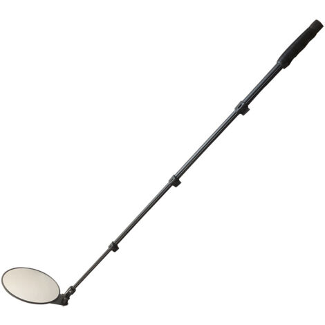 Miroir Télescopique Mécanique 20 Cm - Tige Extensible Jusqu'à 110 Cm, Rotule 360°, Avec Lumière - Pour Inspection Sous Véhicule