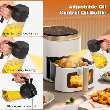 2 Pulvérisateurs D’huile En Acier Inox – 100 Ml Avec Brosse Et Entonnoir – Parfait Pour Cuisson, Salade, BBQ