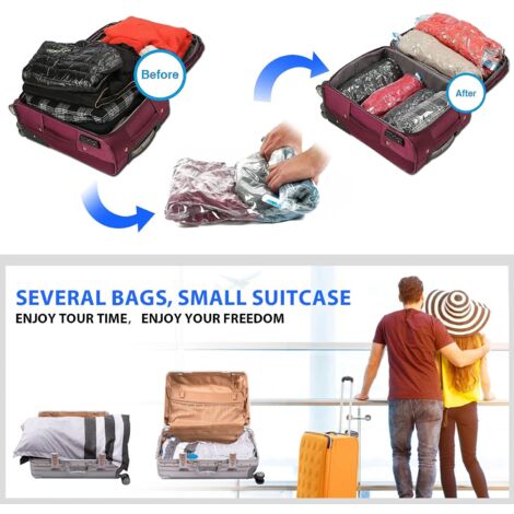 Sac De Voyage Sous Vide – 10 Sacs Réutilisables TAILI Pour Gagner De La Place Dans La Valise (60 X 40 Cm) – Idéal Pour Vêtements, Linge, Déménagement