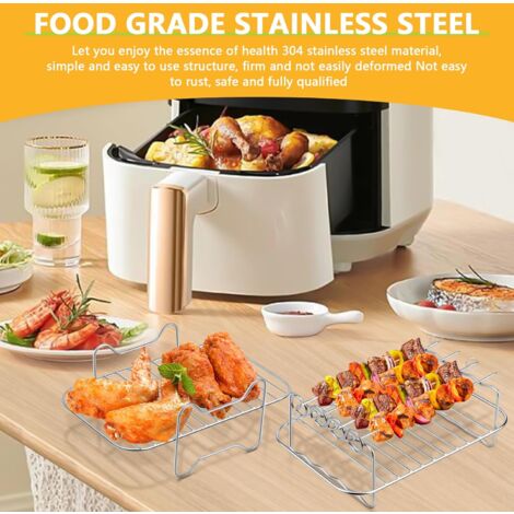 Plat Air Fryer Ninja Accessoires Air Fryer Ninja 2 Paquet Moule Silicone Air Fryer Pour Ninja Double Stack XL Friteuse Sans Huile SL400EU, Moule Accessoires Airfryer Pour Foodi Max Dual Zone 9.5l