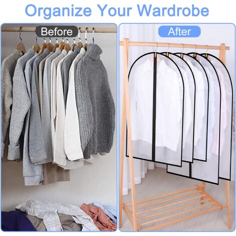 Amoyie Lot De 3 Housses De Vêtements Zippées, Inodore PEVA