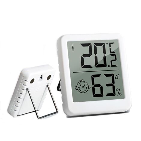 DOQAUS Lot De 3 Thermomètres-hygromètres D’intérieur | Mini Format, écran LCD, Indicateur Smiley | Pour Chambre, Bureau, Serre