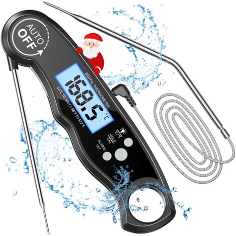 Thermomètre Numérique Cuisine Avec Sonde 25 Cm - Précision ±1°C, Plage -50°C à 300°C - Pour Viande, Cuisson, Pâtisserie