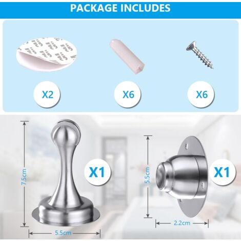 Butée De Porte Magnétique, 1 Lot De Cales De Porte D'intérieur Pour