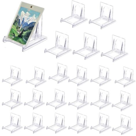 20 Supports De Présentation Acrylique Réglables - Transparents, Amovibles - Pour Assiettes, Photos, Cartes - 5x5.5x6.5 Cm