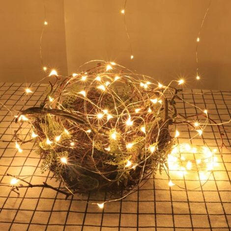 Guirlande Lumineuse OEMG - 5m 50 LED Blanc Chaud | Piles AA | Décoration Intérieur/Extérieur