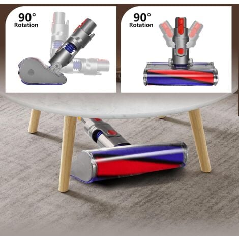 Brosse de sol à rouleau souple - Accessoire pour aspirateur Dyson V8(SV10) V10(SV12) V11(SV14) V15, brosse électrique à rouleau souple pour sols durs