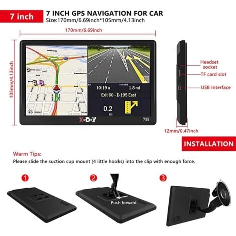 7 Pouce GPS Voiture,GPS Poids Lourds,Auto Navigation avec HD Écran Tactile,Multi-Languages Guidage Vocale 2024 Cartographie UK Europe Installée Mise à Jour Gratuite à Vie,pour Auto,Camion,Poids Lourd