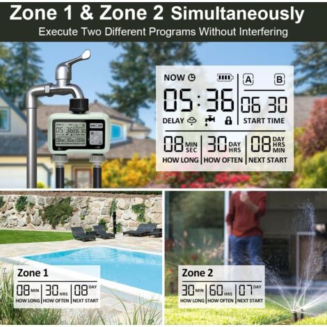 Minuterie Arrosage Automatique Pour Jardin - Programmateur D'Arrosage Extérieur Johgee Avec Mode Manuel Et Verrouillage Enfant