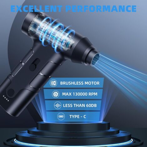 Souffleur PC Rechargeable USB - Dépoussiérant Électrique 91000 RPM Avec Batterie 6000mAh - Alternative Aux Bombes Aérosols