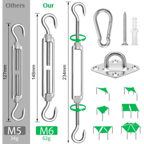 Kit De Matériel De Voile D'ombrage De Qualité Supérieure Pour L