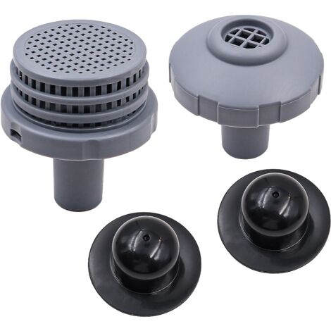 Kit Crépines Et Bouchons Pour Piscine Intex Ø32 Mm - 1 Sortie, 1 Entrée, 4 Bouchons, En PP/PVC Résistant