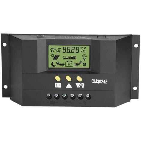 Régulateur Solaire ECO-WORTHY 30A 12V/24V - Écran LCD, Double USB - Pour Batteries Plomb/Lithium - PWM