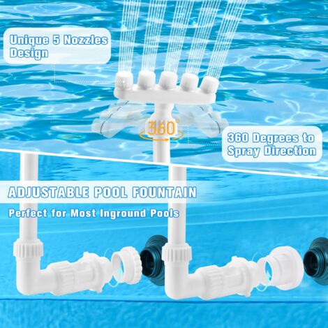 Fontaine De Piscine à Double Jet – Cascade Réglable, Hauteur Variable, Pour Piscines Hors Sol Et Enterrées