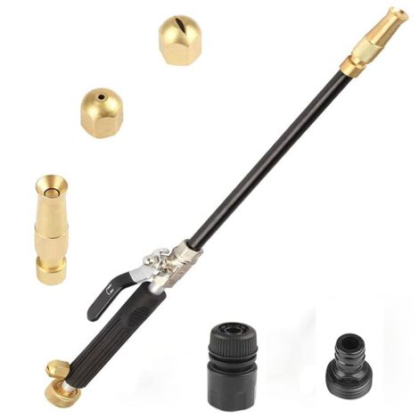 Pistolet de Lavage Haute Pression avec 3 Adaptateurs Étanche Ergonomique Pistolet de Lavage 360 Buse Réglable 2 Modes Baguette de Lavage pour Nettoyage de Voiture Arrosage Jardinage