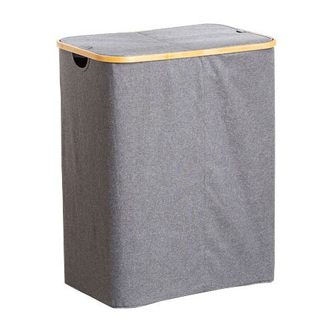 Bac a Linge Grand Panier à Linge avec Couvercle, 100L Grand panier linge sale avec Poignées en Bac a Linge Grand Panier à Linge avec Couvercle, 100L Grand panier linge sale avec Poignées en