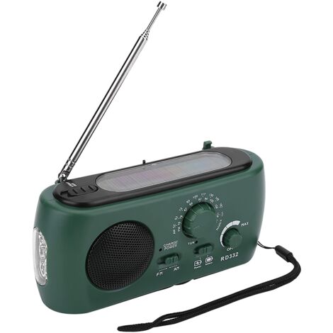 Radio DE13 Récepteur Solaire FM AM SW - Lampe Torche Alarme SOS Rechargeable Urgence Extérieur