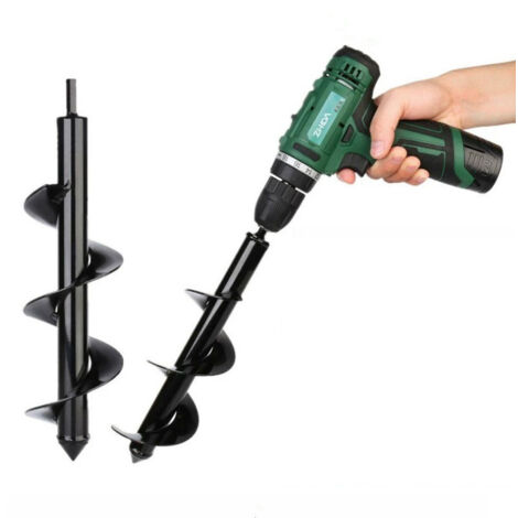 Tarière Thermique Pour Jardin - Tige Hexagonale Acier, Diamètre 8 Cm, Longueur 30 Cm