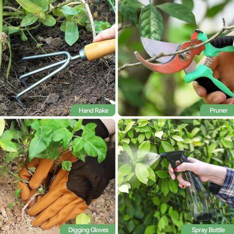 QOCUILC Kit De Jardinage Complet : Perforateur, Semoir Et 10 Étiquettes De Plantation - Outil Pratique Pour Semer Avec Précision
