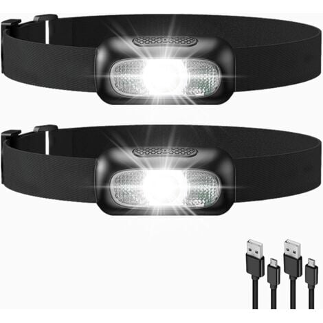 Zumhigh Lampe Frontale LED Rechargeable, 9 Modes D'Éclairage, Faisceau