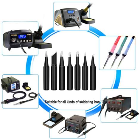 10pcs Souderie Conseils De Fer Inner Type De Chauffage Inner Remplacement De Soudage Noir 900m-T-1,5 Sk Pour Diverses Stations De Soudage Et Poignées De Soudage