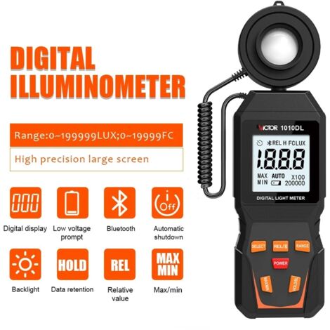 BSIDE Misuratore di luce digitale 0,1-200.000 Lux (0-20.000 Fc) Luxmetro Portatile con Mantenimento dei Dati Misuratore Lux per Fotografia Piante Giardinaggio Luce Ambientale BSIDE Misuratore di luce digitale 0,1-200.000 Lux (0-20.000 Fc) Luxmetro Portatile con Mantenimento dei Dati Misuratore Lux per Fotografia Piante Giardinaggio Luce Ambientale