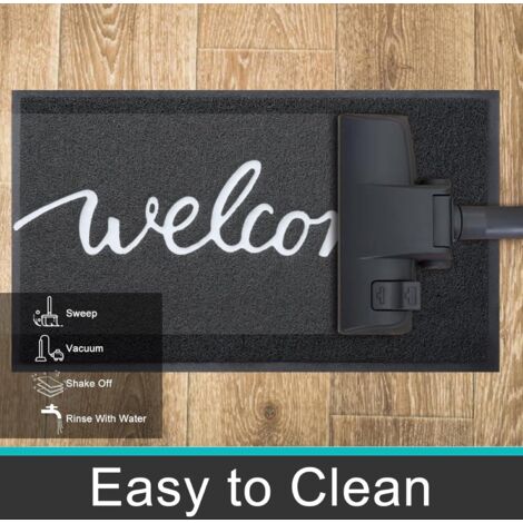 Paillasson Marron « Welcome Home » - Tapis D'entrée Antidérapant En Caoutchouc - Pour Porte, Balcon, Terrasse - Dimensions ~45x71 Cm