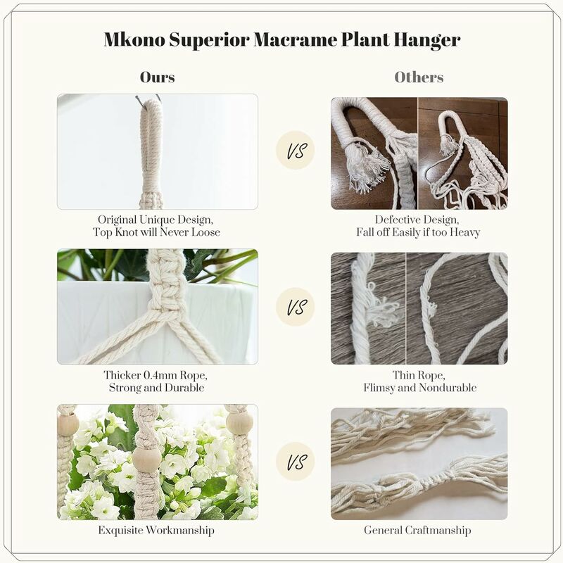 Mkono Support de suspension pour plantes - Pour panier suspendu