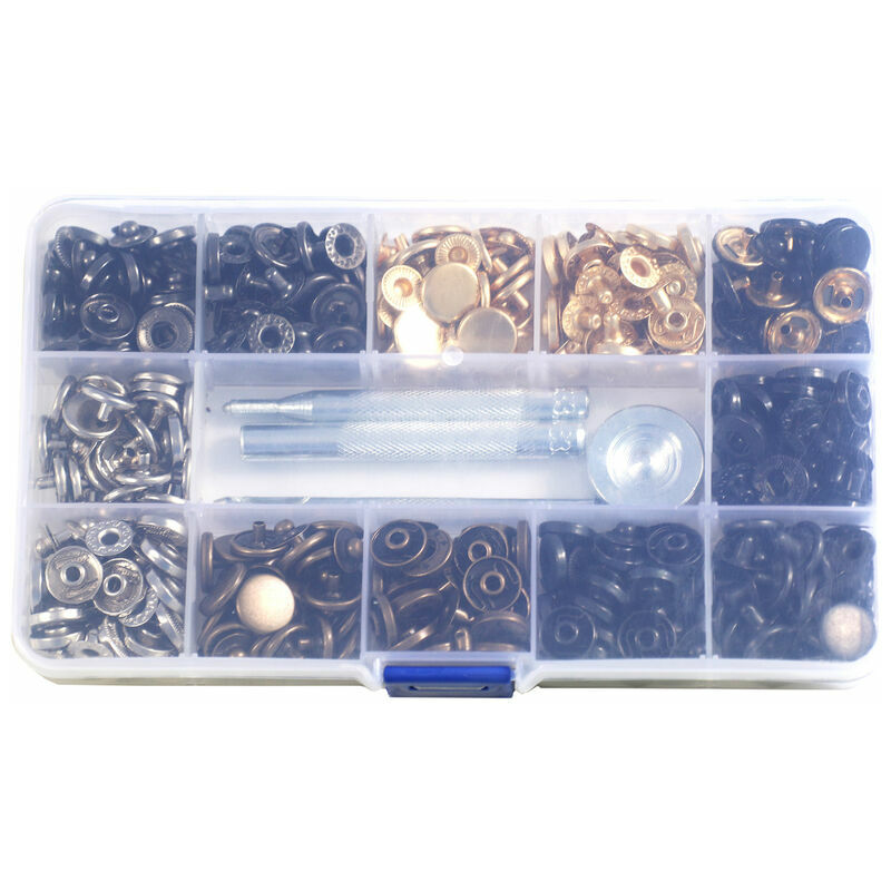 Kit de boutons à pression en métal avec pinces, Kit d'outils de fixation à  pression solide creuse, outils pour l'artisanat, vêtements en cuir