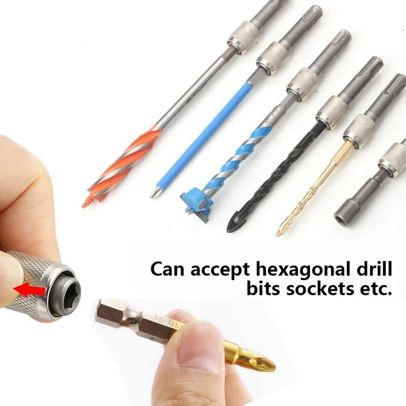 2 Adaptateurs Porte-Embout SDS-Plus Vers 1/4" - Pour Perceuses à Percussion Et Marteaux