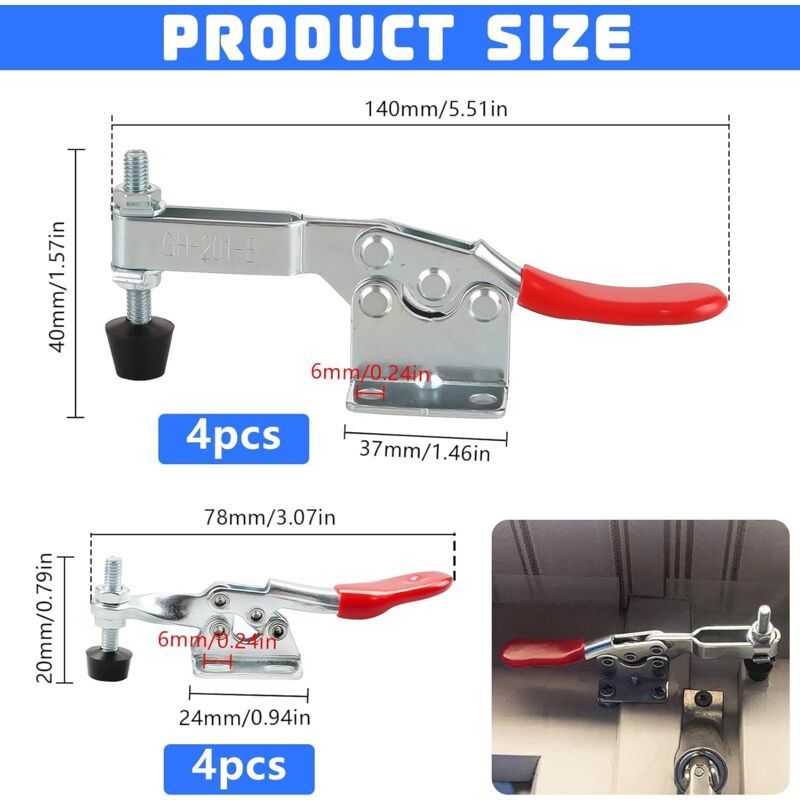 Fdit Pince Verticale Pince à Genouillère Verticale GH‑101‑D‑15 Fixation Rapide Pour Le Soudage