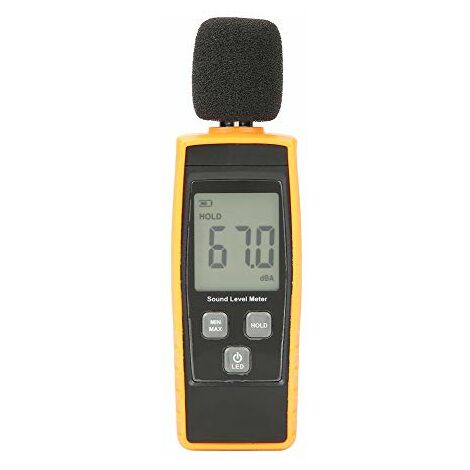 XinJiaYi Dezibel Compteur de mesure portable DB (sonomètre numérique),  compteur de bruit numérique plage 30-130 dB(A) dB, moniteur de bruit Jaune  : : Bricolage