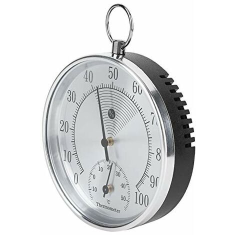 Mini rond Hygromètre extérieur en forme d'horloge Humidité Thermomètre  Thermomètre de température avec anneau suspendu (