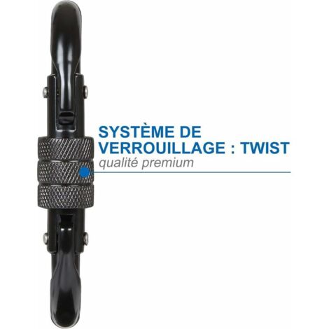 Jortmrd 2 Mousquetons O En Aluminium – Double Verrouillage, Noir, Pour Camping, Rando, Ski