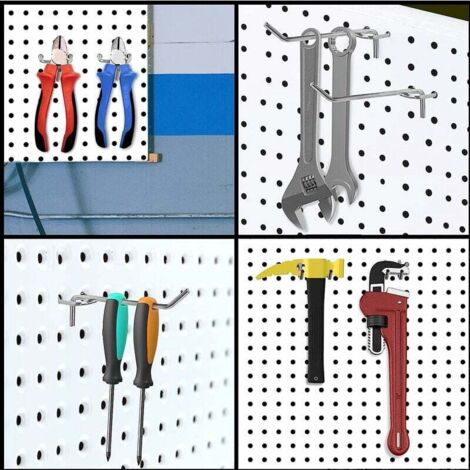 Lot De 80 Crochets Pour Panneau Perforé (pegboard) - 13 Modèles, En Fer, Pour Organisation Atelier/garage