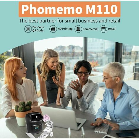 Phomemo M110 Imprimante d'étiquettes Portable Bluetooth pour Smartphones  iOS et Android Étiqueteuse de Codes-Barres Étiqueteuse pour étiquettes