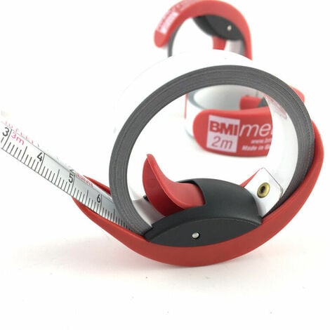 BMI 429241011 Pocket Tape Meter 2m in red, Multicoloured