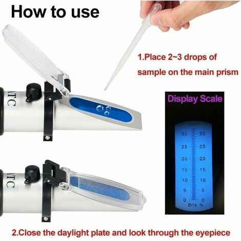 HHTEC Réfractomètre à bière 0-32 Brix 1.130 SG Appareil de Mesure de la  teneur en Sucre du moût de bière SG, jus de Raisin : : Cuisine et  Maison