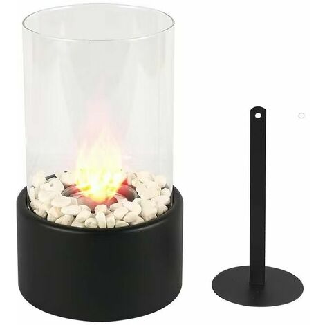Lampe de table pour cheminée à alcool en acier inoxydable pour l