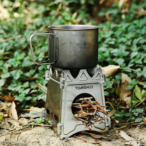 Poêle à bois portable en acier inoxydable pour camping, réchaud à