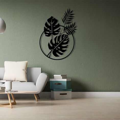 Décoration murale en métal - Feuilles de palmier - L 90 x H 50 cm