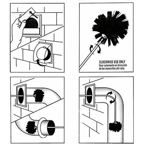 Kit de ramonage de cheminée professionnel 3.6m - Brosse de nettoyage de  cheminée en nylon réglable 100mm - Conduits 9 tiges de ramonage de cheminée  - Kit de ramonage de cheminée Pellet S