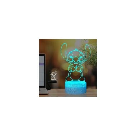 Stitch 3d Led Lampe Bureau Usb Charge Veilleuse Décoration Cadeaux