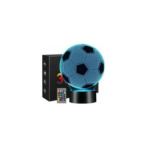 Lampe 3D Illusion Football Veilleuse pour enfant garçon fille Cadeau LED  blanc chaud