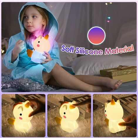 Blue Dream Veilleuse Enfant Rechargeable Lampe de Chevet USB Veilleuse Bébé  Silicone Lampe de Nacuit avec