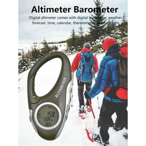 Altimètre Numérique, Mini Baromètre Multifonction LCD Thermomètre
