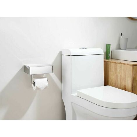 Designs Porte-Papier Toilette chromé avec étagère, Distributeur de lingettes  jetables et Rangement pour Salle de