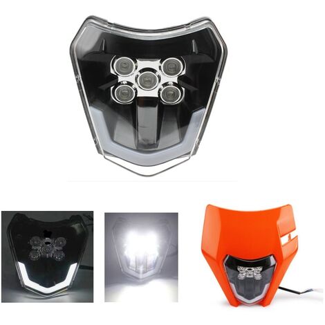 Plaque phare LEDs type KTM blanc (5 leds)